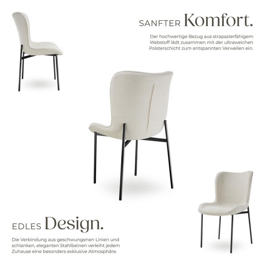 Tectake Sedia imbottita  Tessa Forma ergonomica con schienale alto  