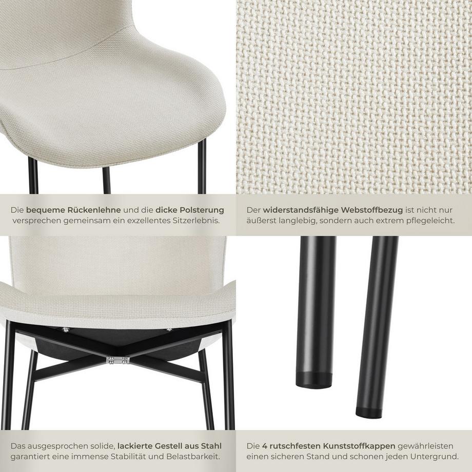 Tectake Sedia imbottita  Tessa Forma ergonomica con schienale alto  