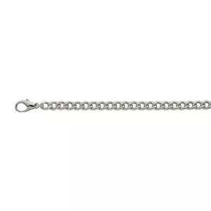 Collier gourmette or blanc 750, 6mm, 42cm