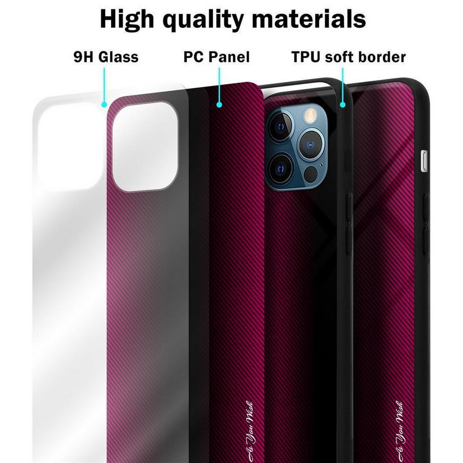 Cadorabo  Housse compatible avec Apple iPhone 13 - Aspect rayé - Coque de protection en silicone TPU et dos en verre trempé 