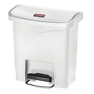 Rubbermaid Collecteur de tri à pédale SLIM JIM®, capacité 15 l, l x h x p 230 x 399 x 377 mm, blanc.  