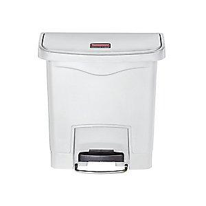 Rubbermaid Collecteur de tri à pédale SLIM JIM®, capacité 15 l, l x h x p 230 x 399 x 377 mm, blanc.  