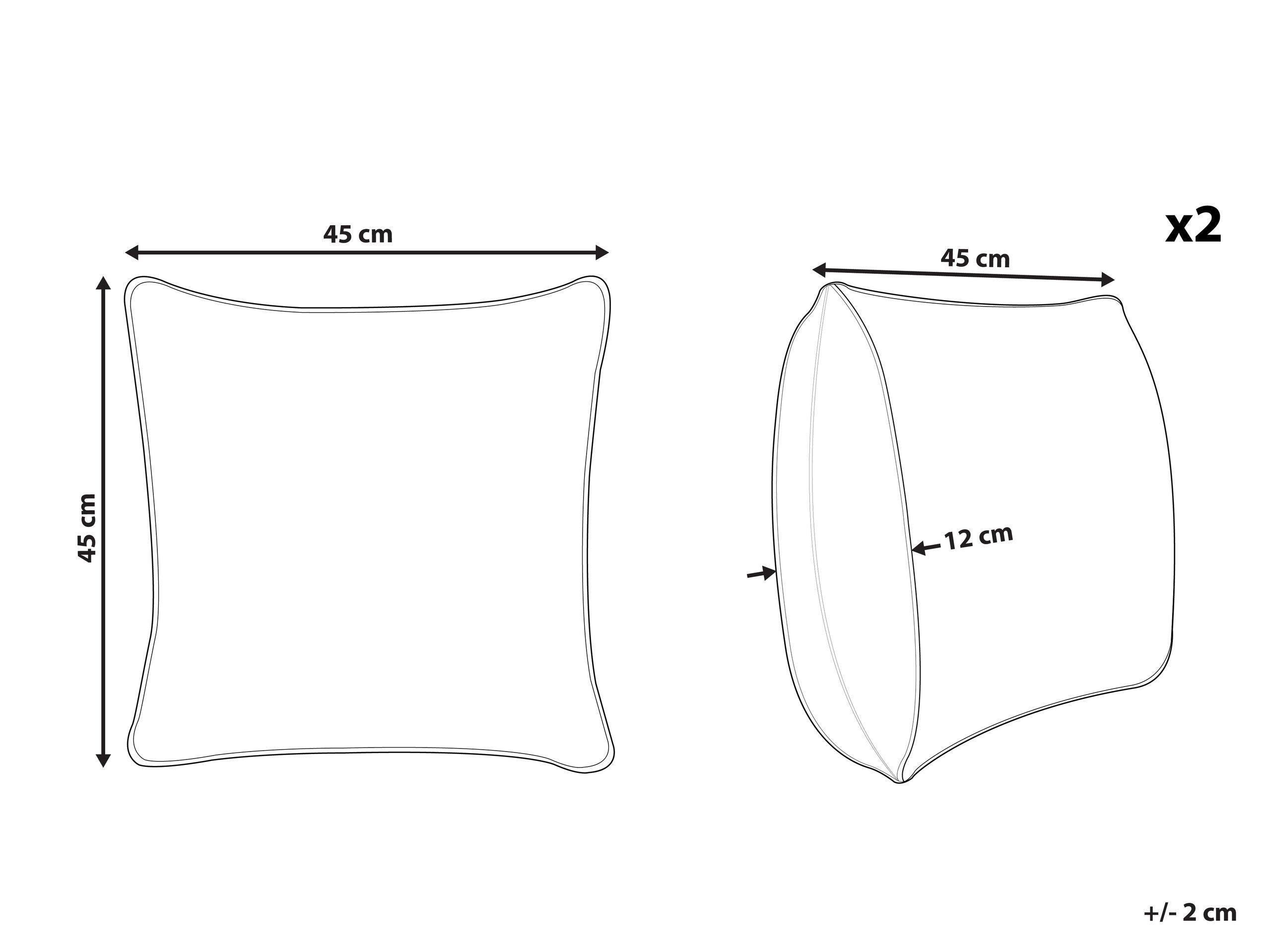 Beliani Dekokissen 2er Set aus Baumwolle Boho HENTEPE  