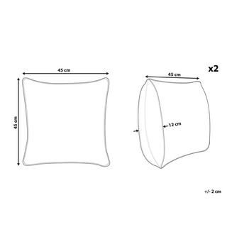 Beliani Dekokissen 2er Set aus Baumwolle Boho HENTEPE  