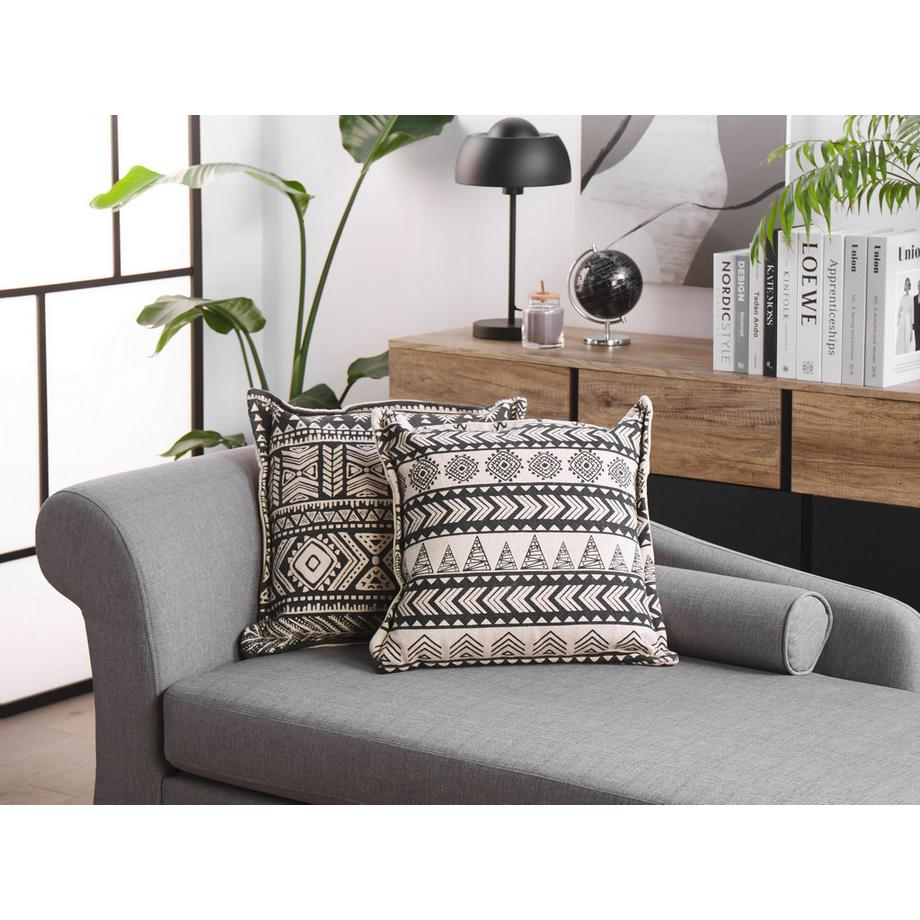 Beliani Set di 2 cuscini en Cotone Boho HENTEPE  