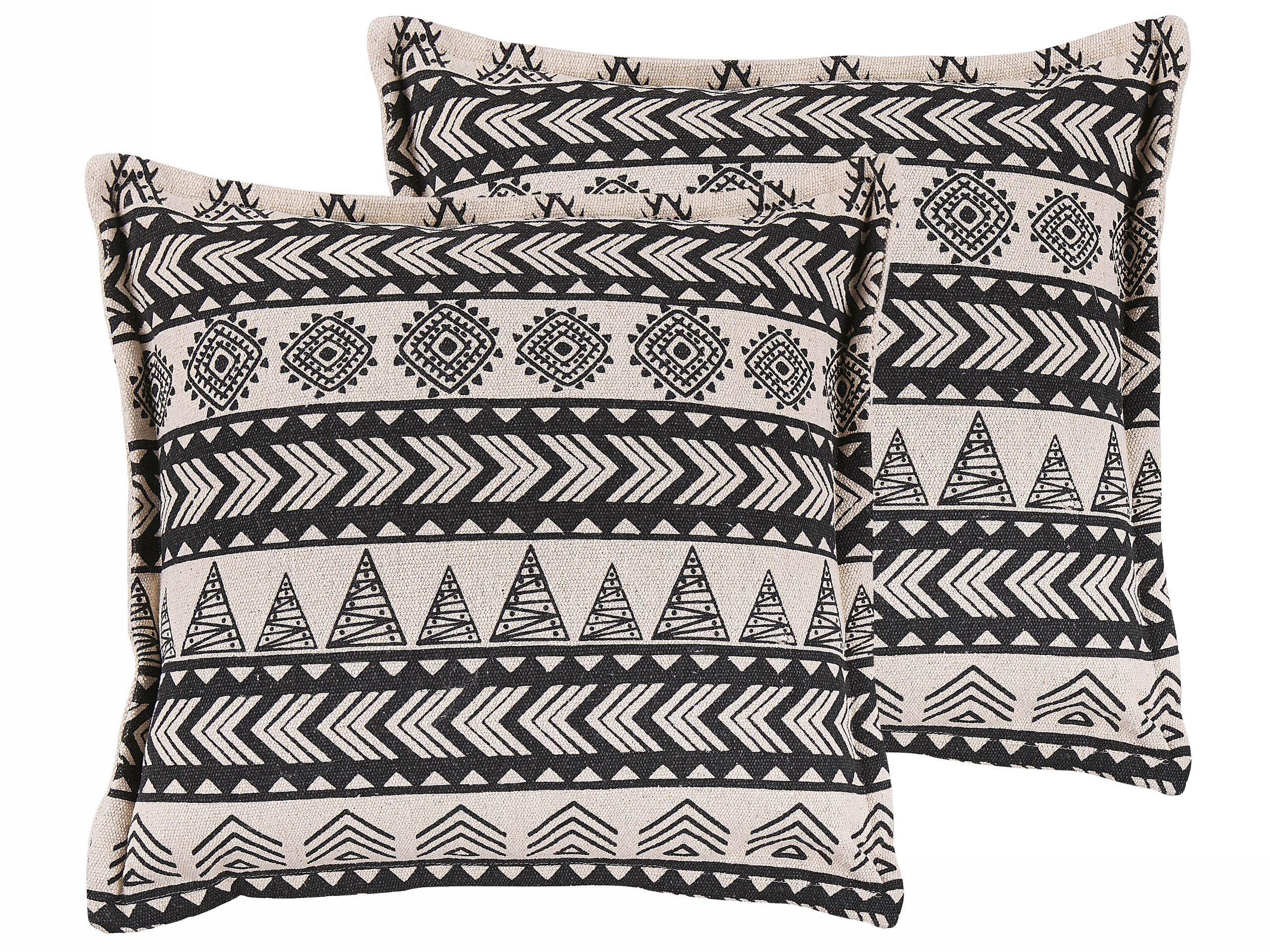 Beliani Lot de 2 coussins en Coton Boho HENTEPE  