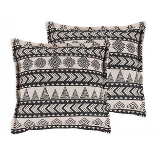 Beliani Lot de 2 coussins en Coton Boho HENTEPE  