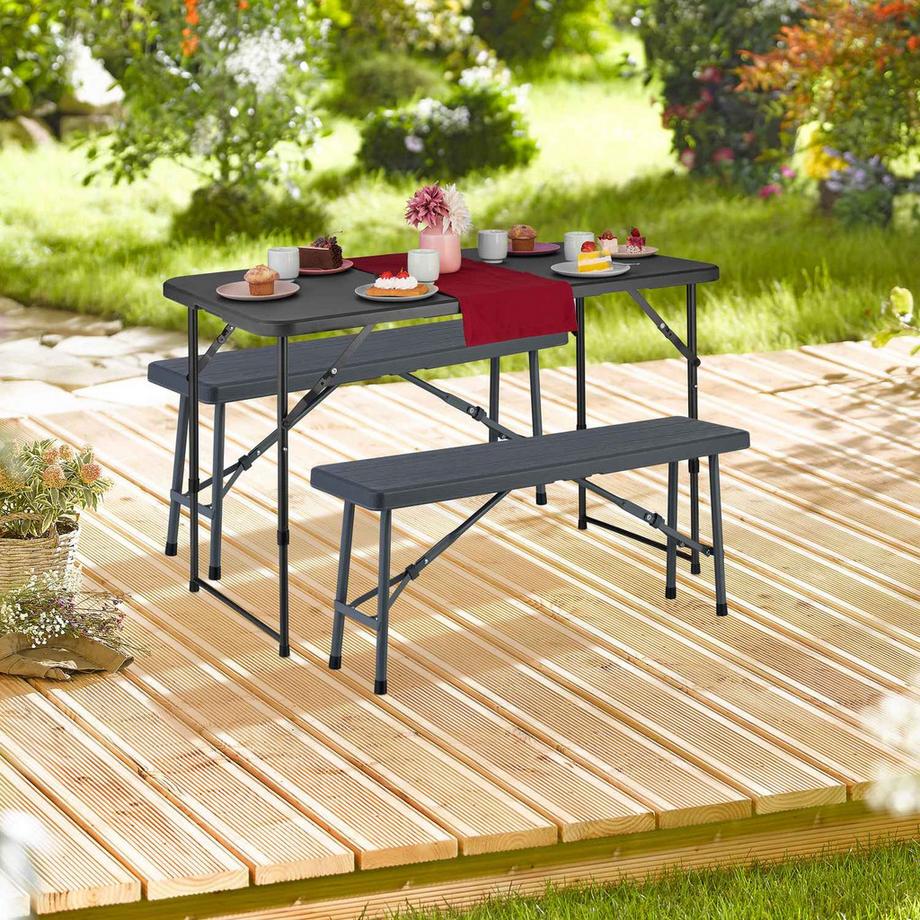 B2X Bierbank 2er Set in Holzoptik  