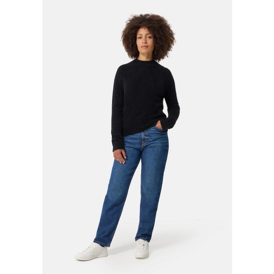 CASH-MERE.CH Pull Cachemire Brossé Col Montant Court  