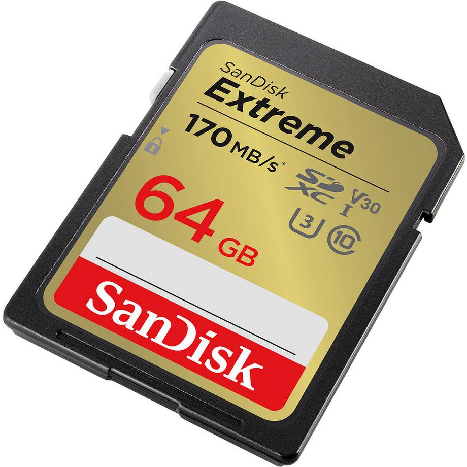 SanDisk  Scheda di memoria Extreme SDHC da 64 GB, SDSDXV2-064G-GNCIN 