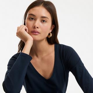 La Redoute Collections Bio-Baumwolle Langarm V-Ausschnitt Shirt  