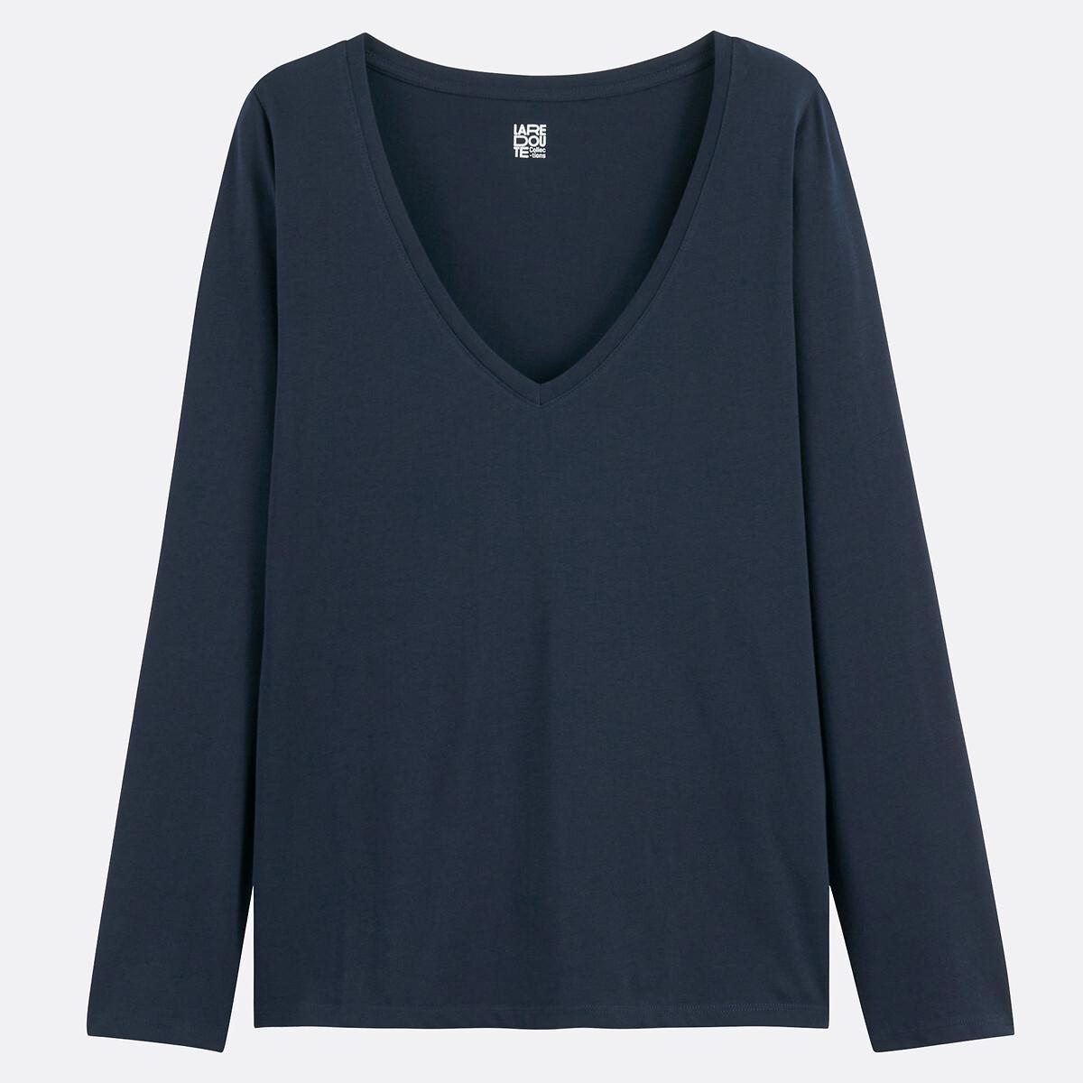 La Redoute Collections Bio-Baumwolle Langarm V-Ausschnitt Shirt  