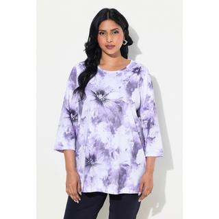 Ulla Popken  Shirt, Pima Cotton, A-Linie, Rundhals, 3/4-Arm 