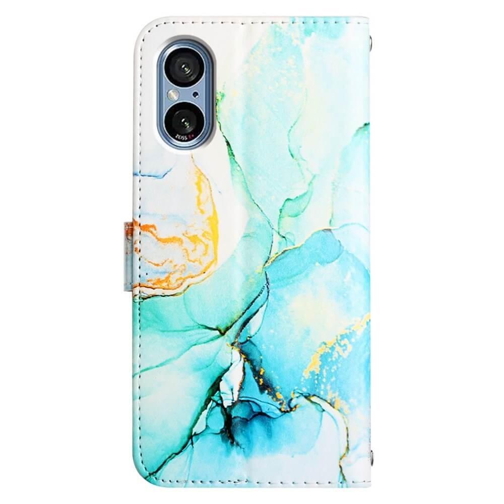 Cover-Discount  Sony Xperia 5 V - Etui Hülle Mit Umhängeband Marble 