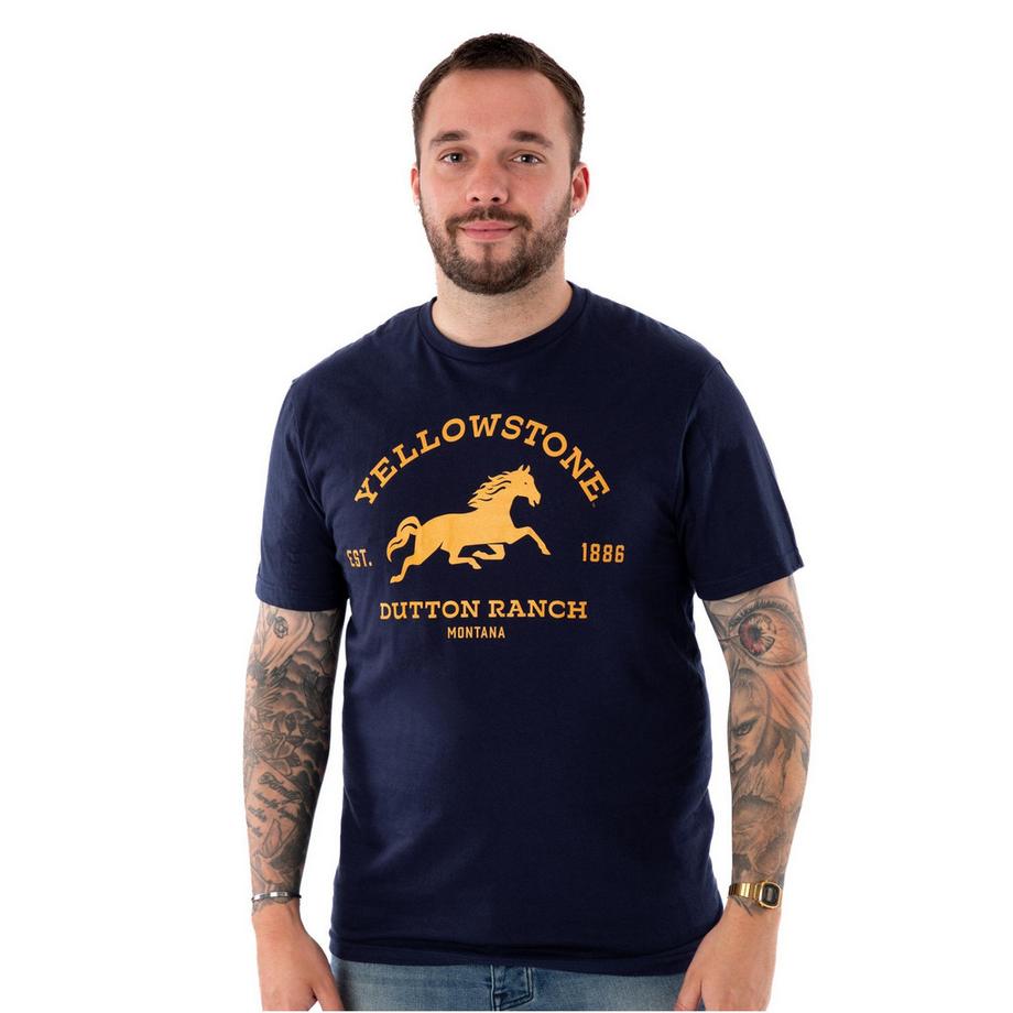 Yellowstone  Dutton Ranch Maglietta Logo Maniche Corte 