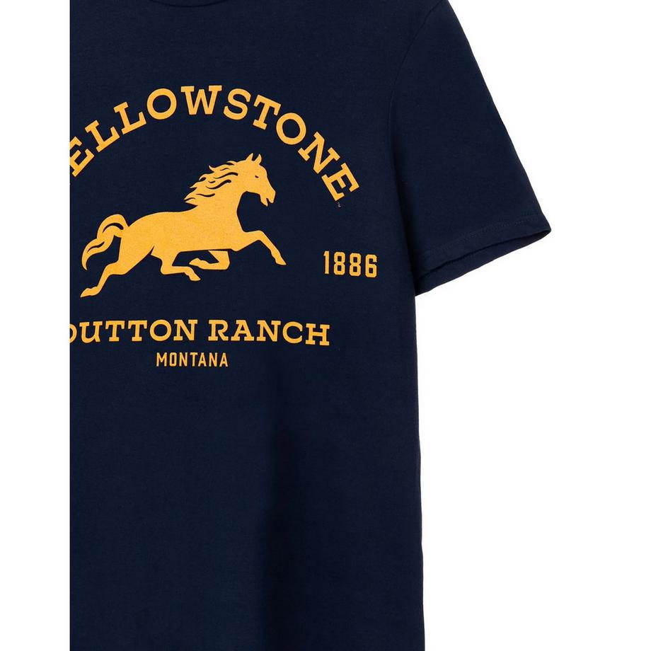 Yellowstone  Dutton Ranch Maglietta Logo Maniche Corte 