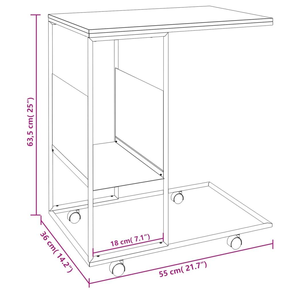 VidaXL Table d'appoint bois d'ingénierie  