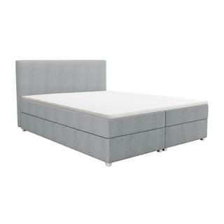 Ysmée Ensemble complet boxspring tête de lit + sommier + matelas + surmatelas - 140 x 200 cm - Tissu - Gris clair - ONAN de YSMÉE  