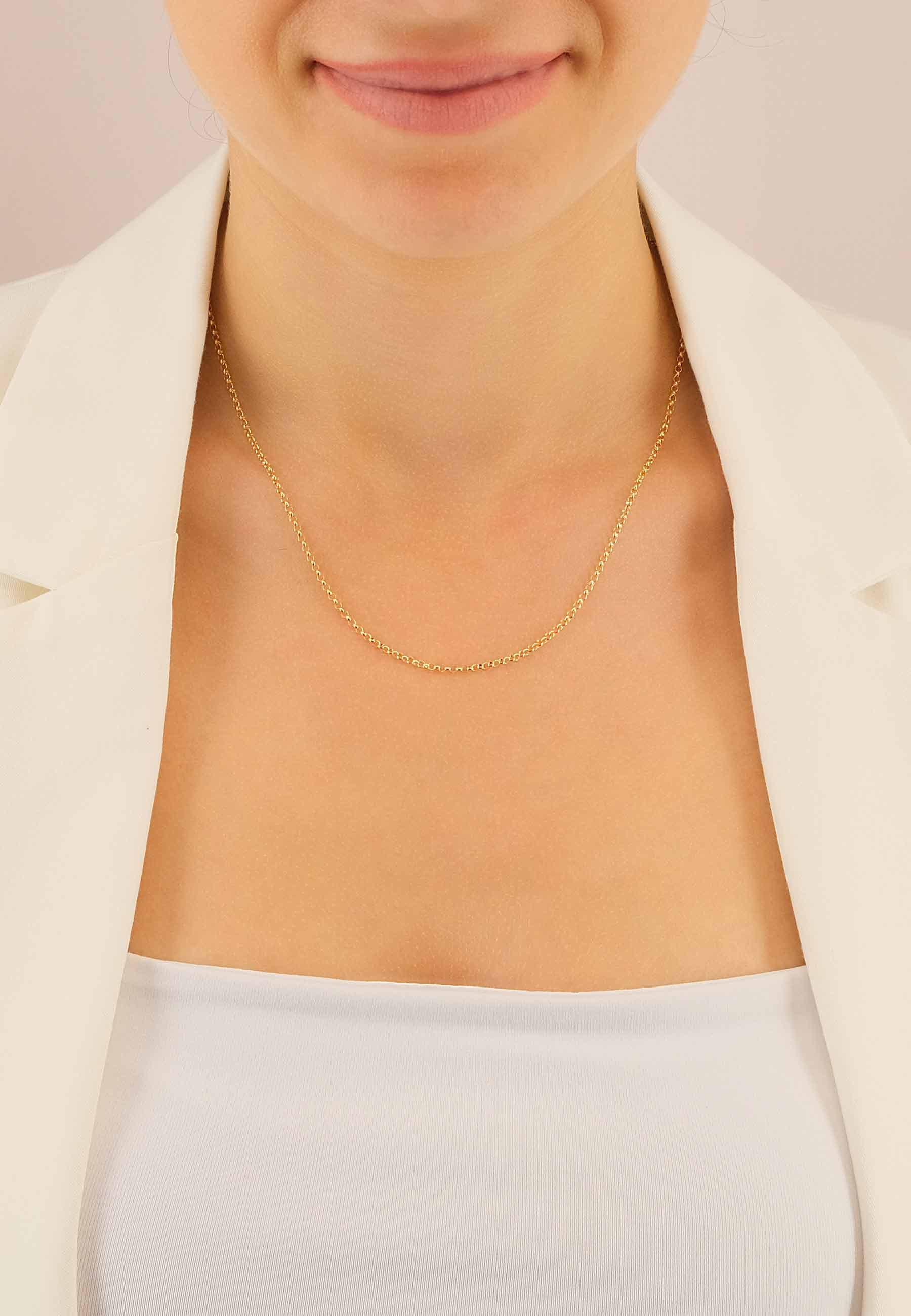 MUAU Schmuck  Collier Erbs Gelbgold 750, 2mm, 50cm 