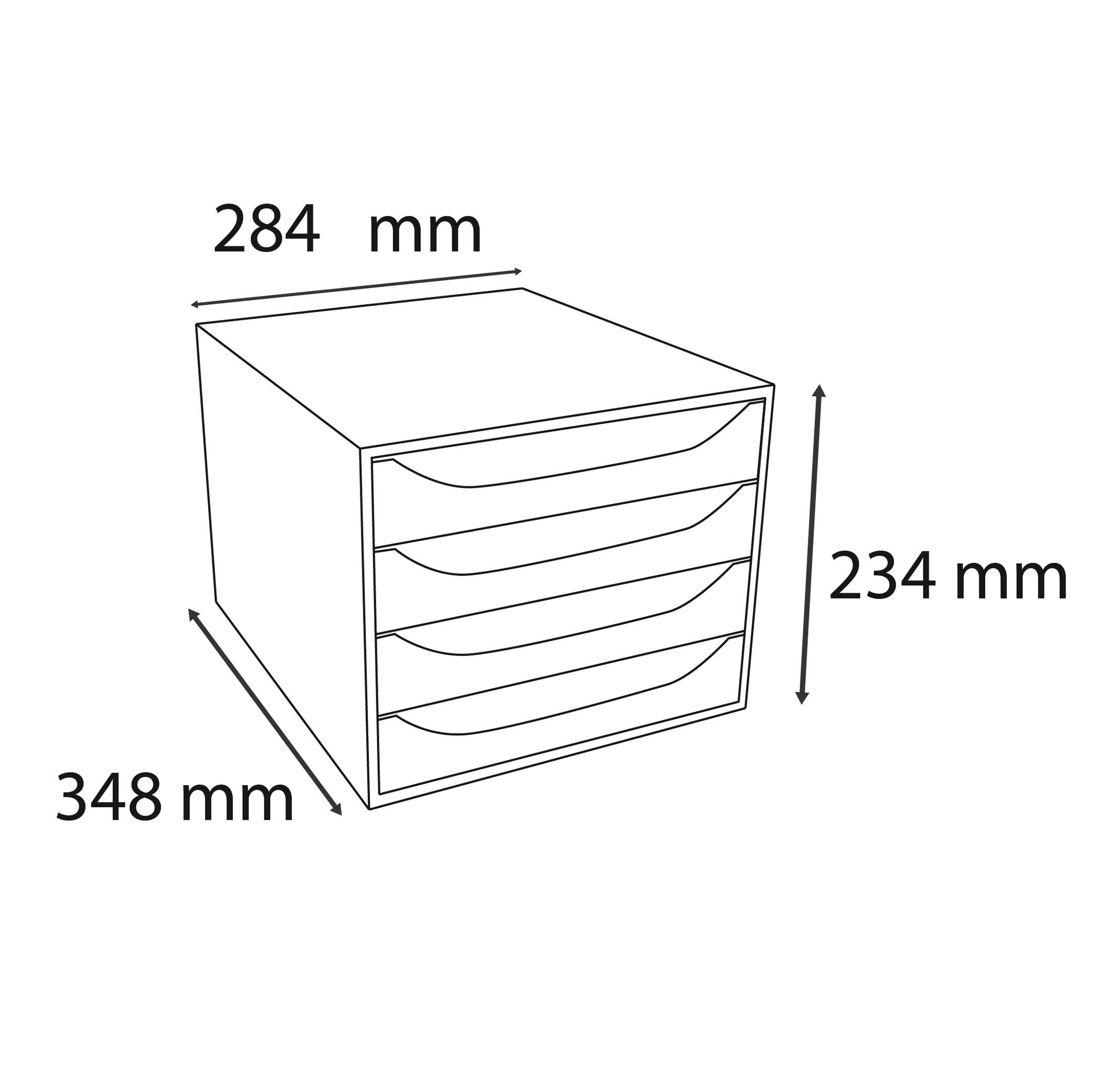 Exacompta Module de classement Ecobox Linicolor 4 tiroirs  