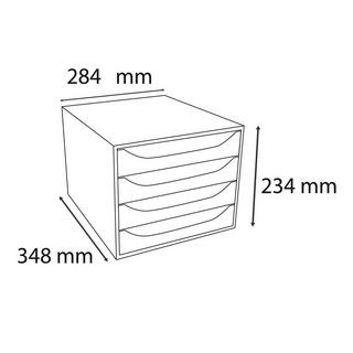 Exacompta Cassettiera Ecobox Linicolor 4 cassetti  