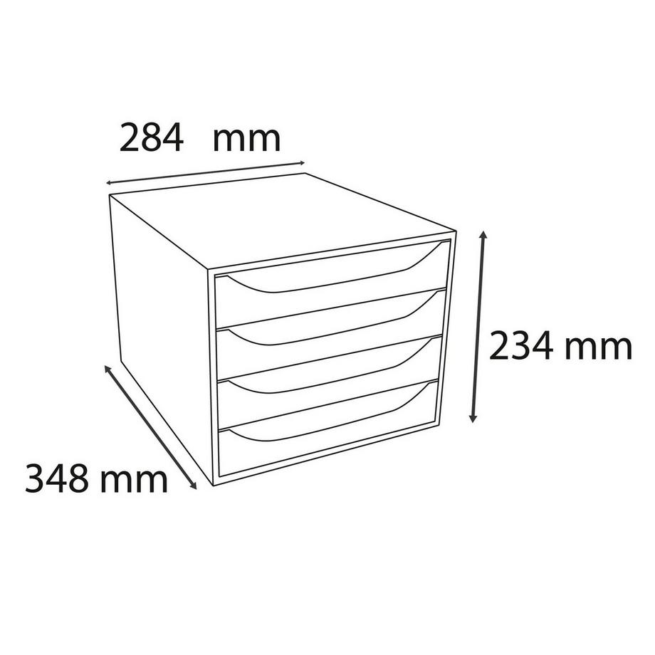 Exacompta Module de classement Ecobox Linicolor 4 tiroirs  