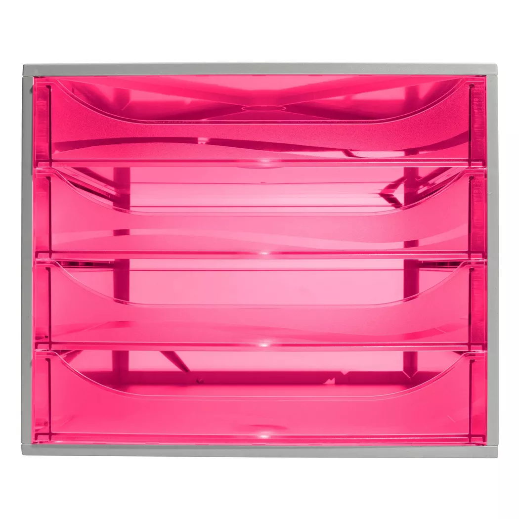 EXACOMPTA Schubladenbox ECOBOX, 4 Schübe, himbeere
