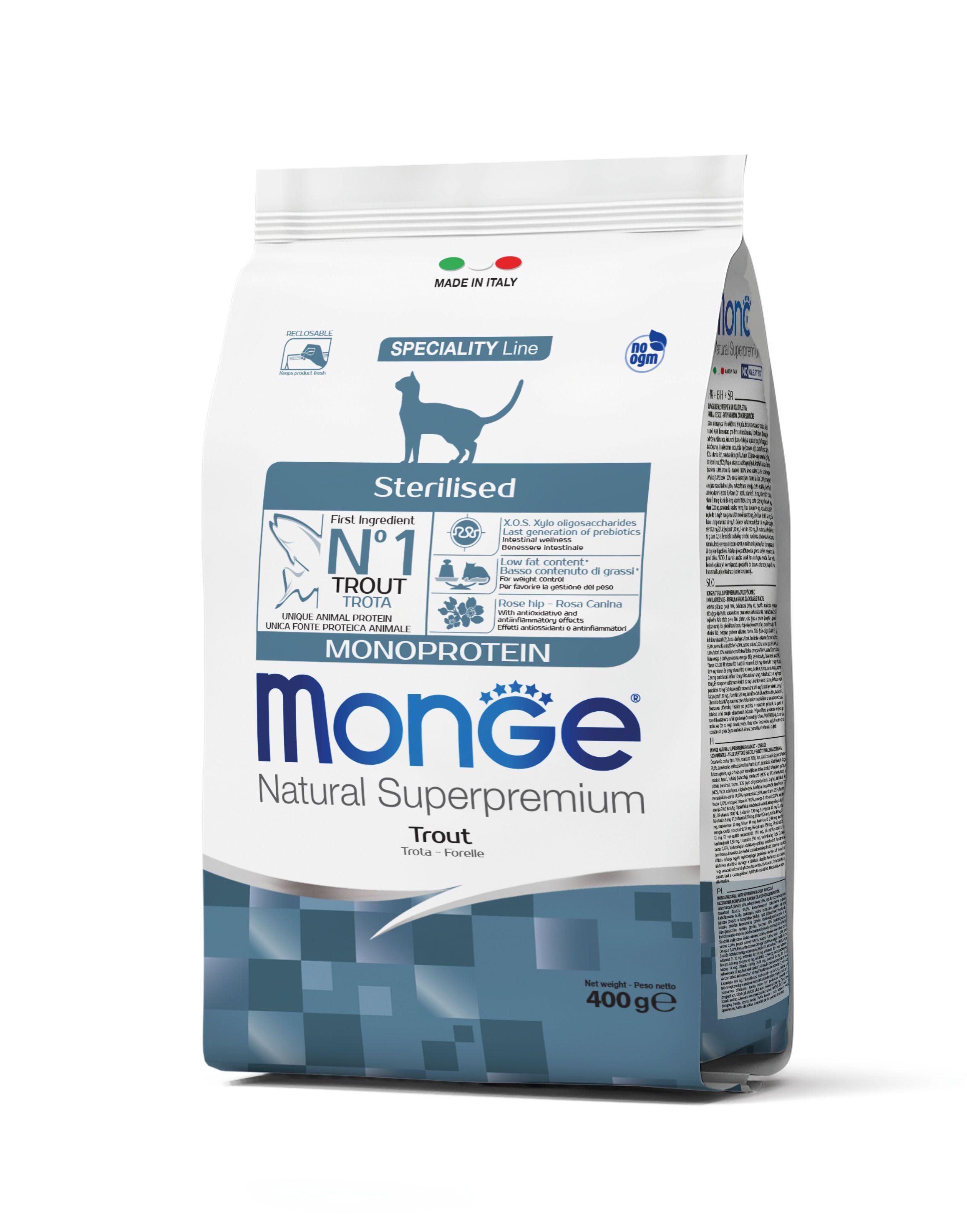 Monge  Chat monoprotéine stérilisée Truite 