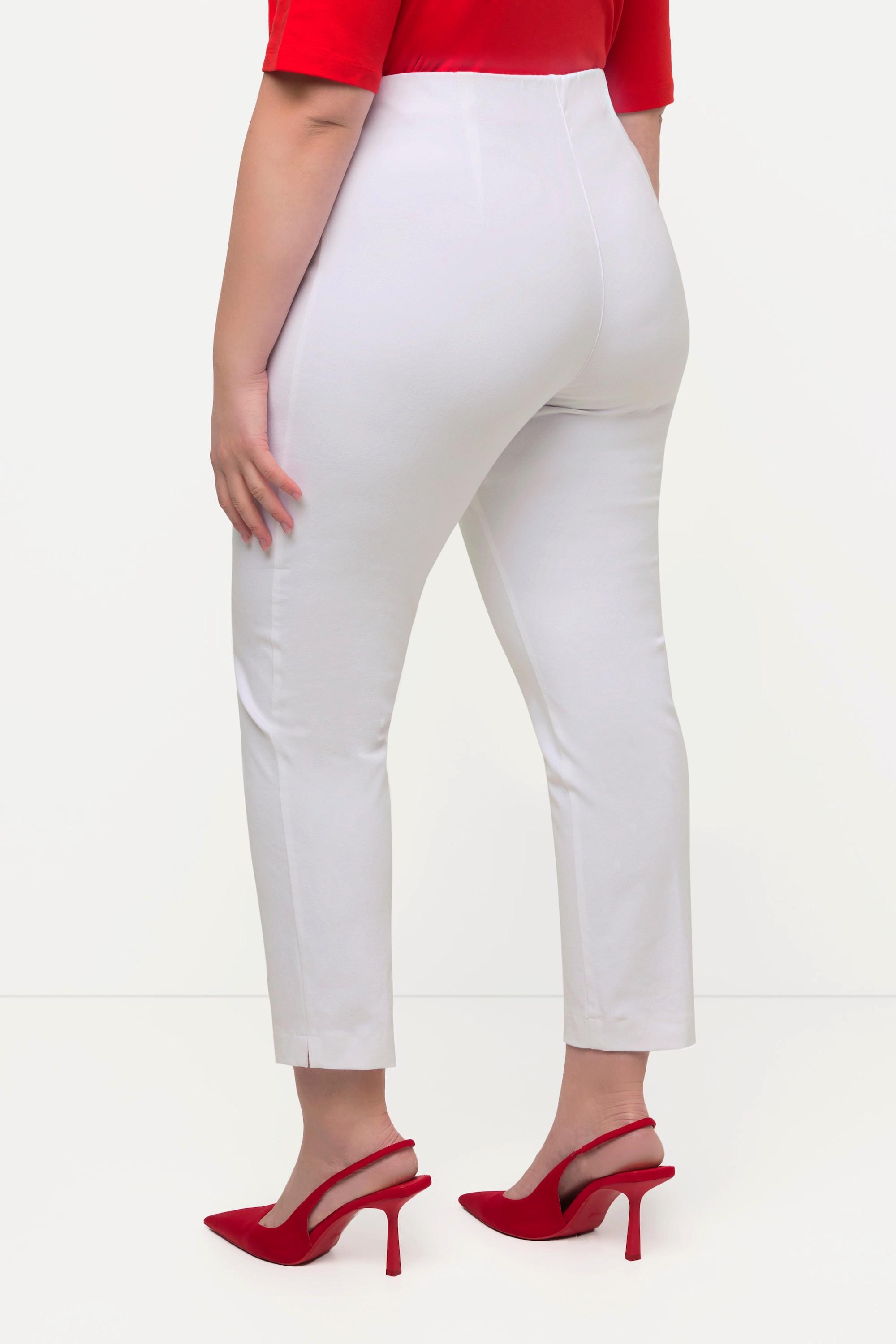 Ulla Popken  Pantaloni a 7/8 con nervature, taglio della gamba aderente e cintura elastica 