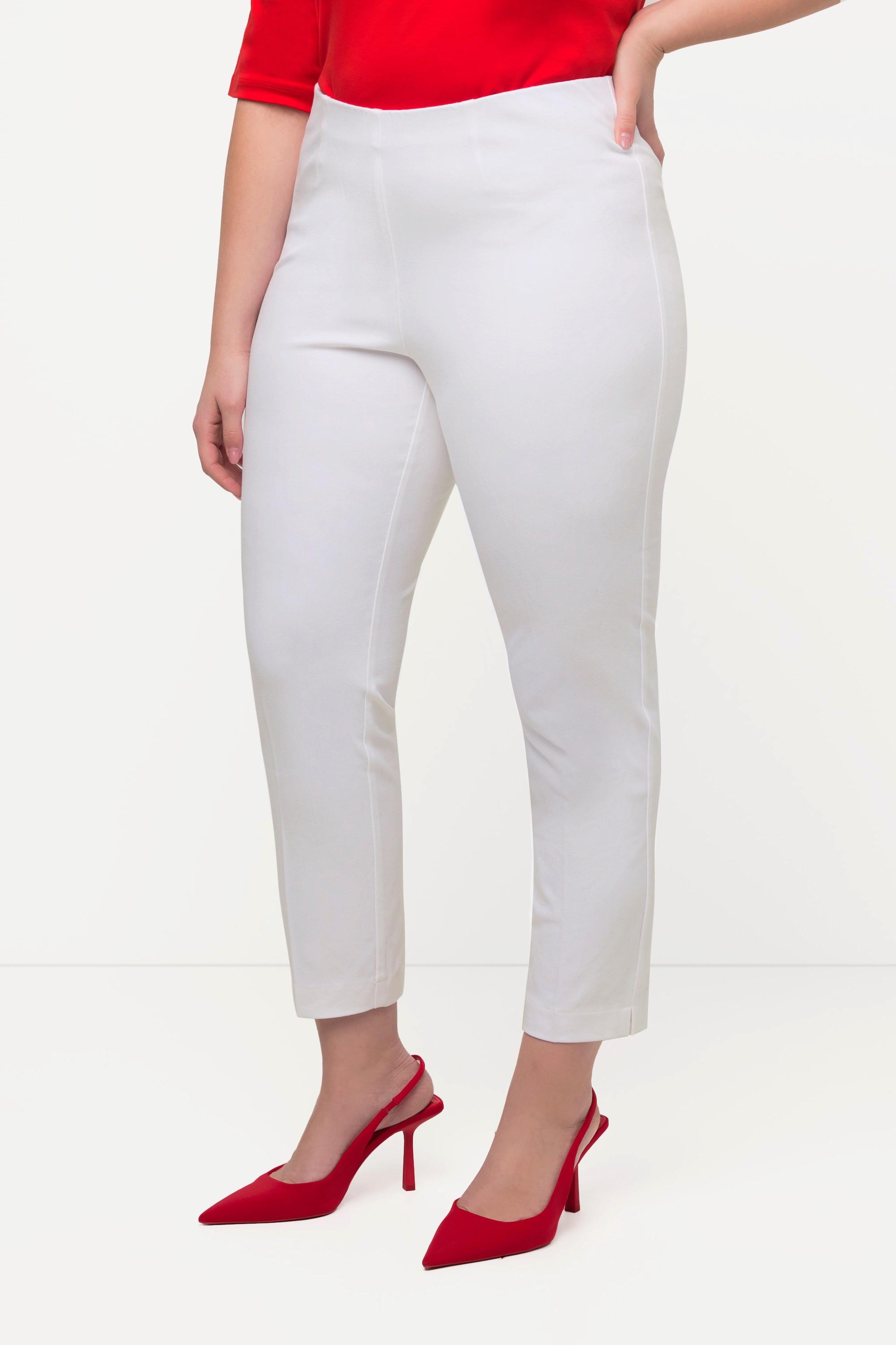 Ulla Popken  Pantalon 7/8, passepoil, taille élastique, jambe slim 