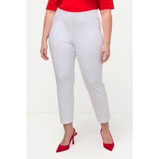 Ulla Popken  Pantaloni a 7/8 con nervature, taglio della gamba aderente e cintura elastica 