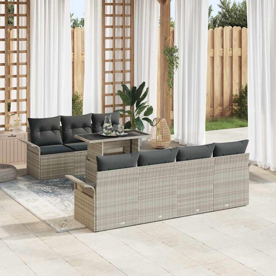 VidaXL Ensemble de canapé modulable poly rattan  