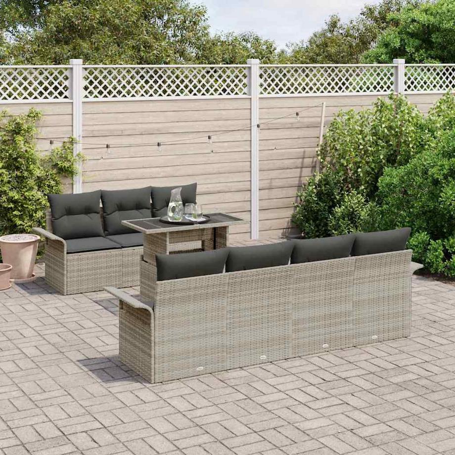 VidaXL Ensemble de canapé modulable poly rattan  