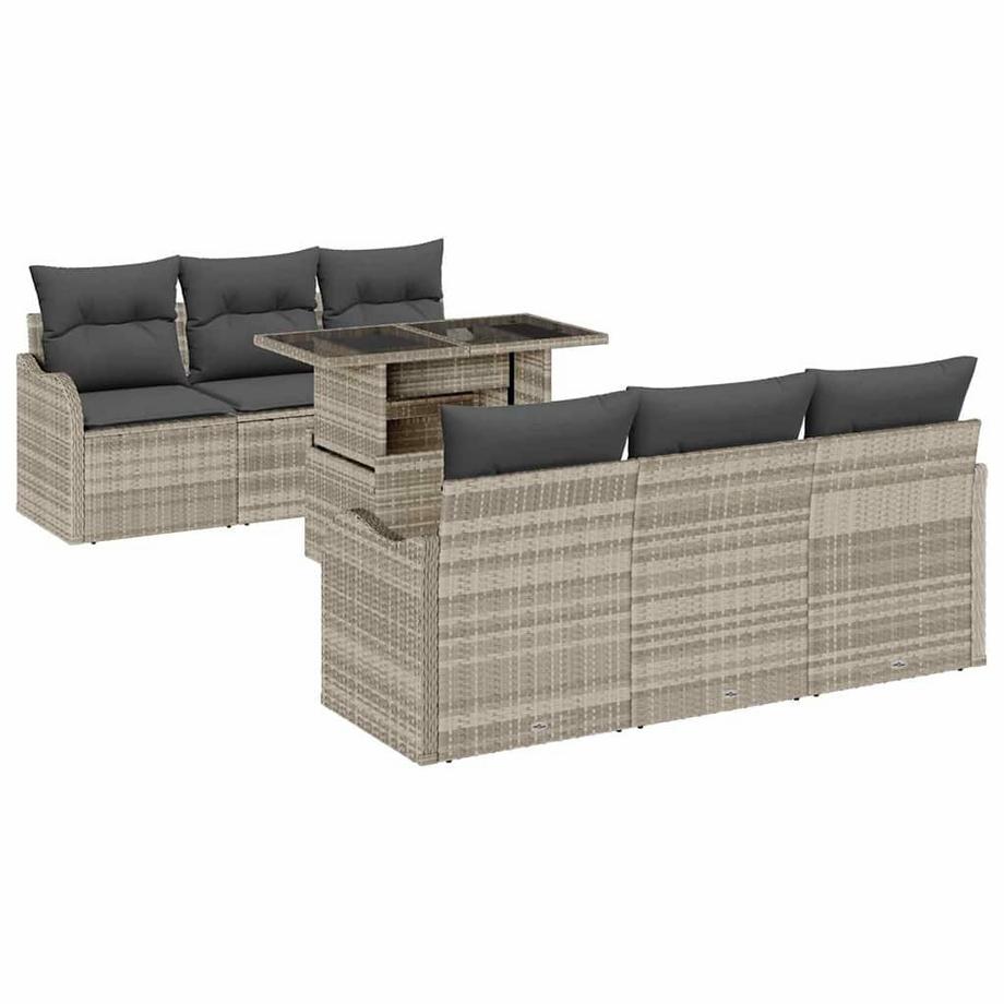 Ensemble de canapé de jardin poly rattan