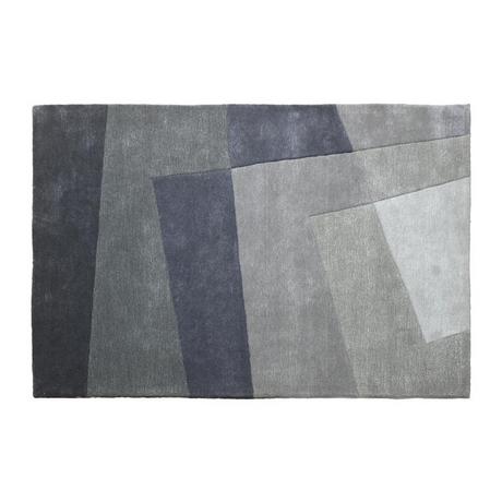 Vente-unique  Tappeto 160 x 230 cm in Lana e viscosa di artigianato 2500g/m² Grigio - TAMALE 