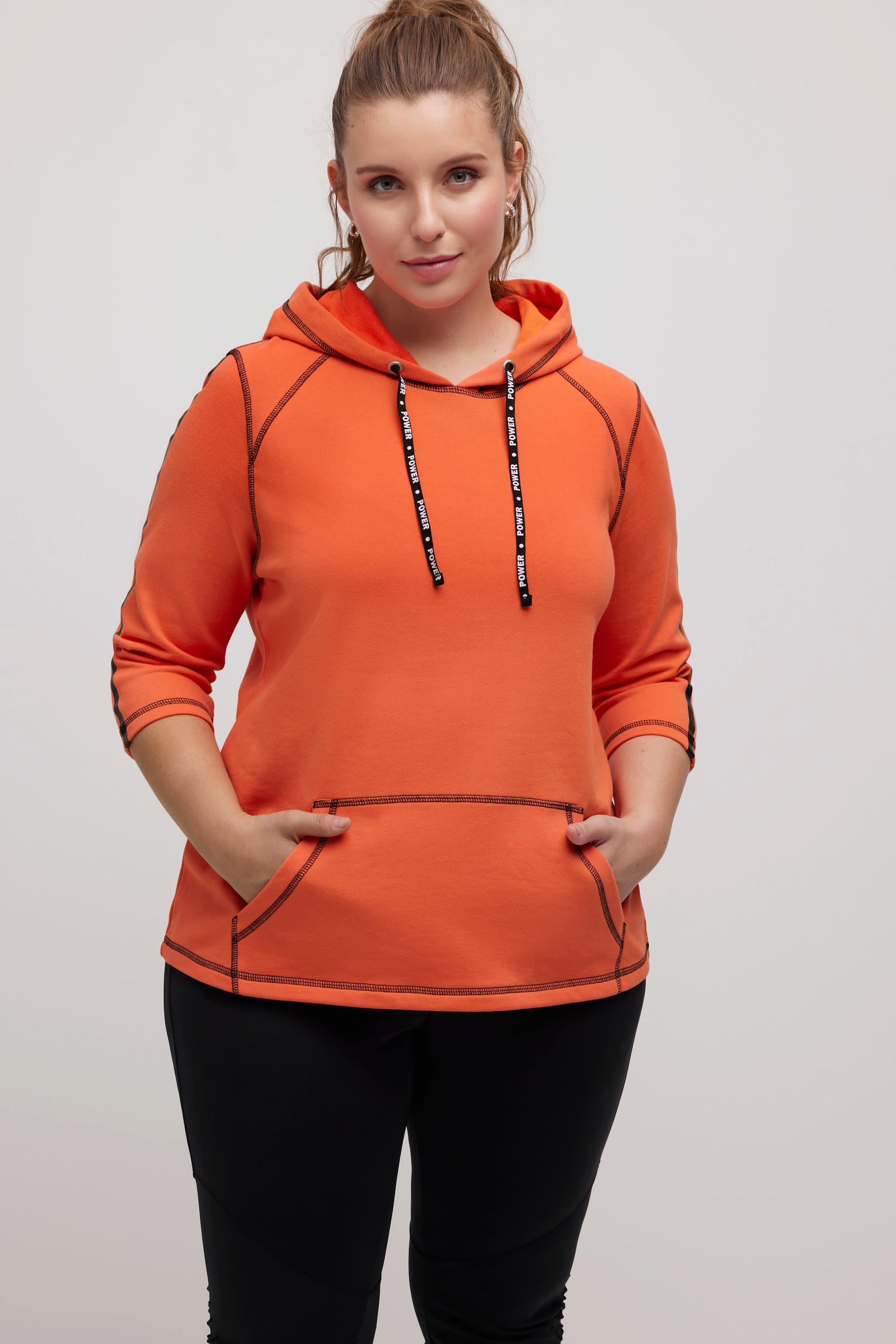 Ulla Popken  Hoodie, farbige Nähte, Kapuze, 3/4-Arm 