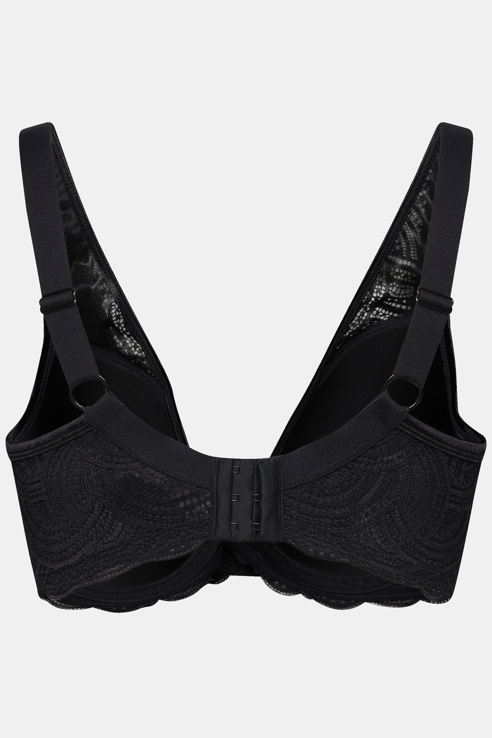 Ulla Popken  Soutien-gorge Spacer Zoe. Modèle à armatures et dentelle. Bonnet C- D 