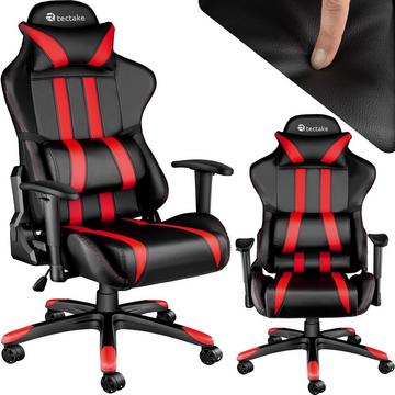 Chaise gamer avec coussin de tête et lombaires