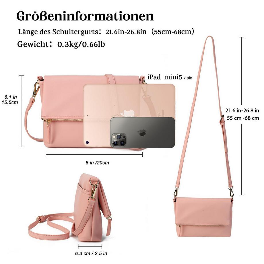 Only-bags.store Kleine Handtasche Schultertasche PU-Leder  