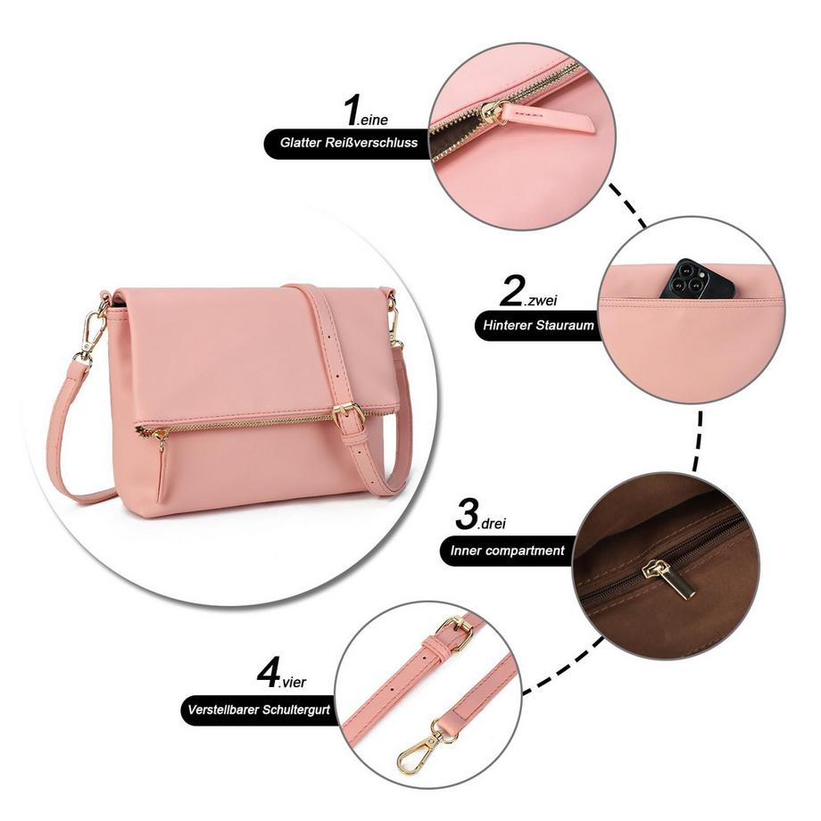 Only-bags.store Kleine Handtasche Schultertasche PU-Leder  