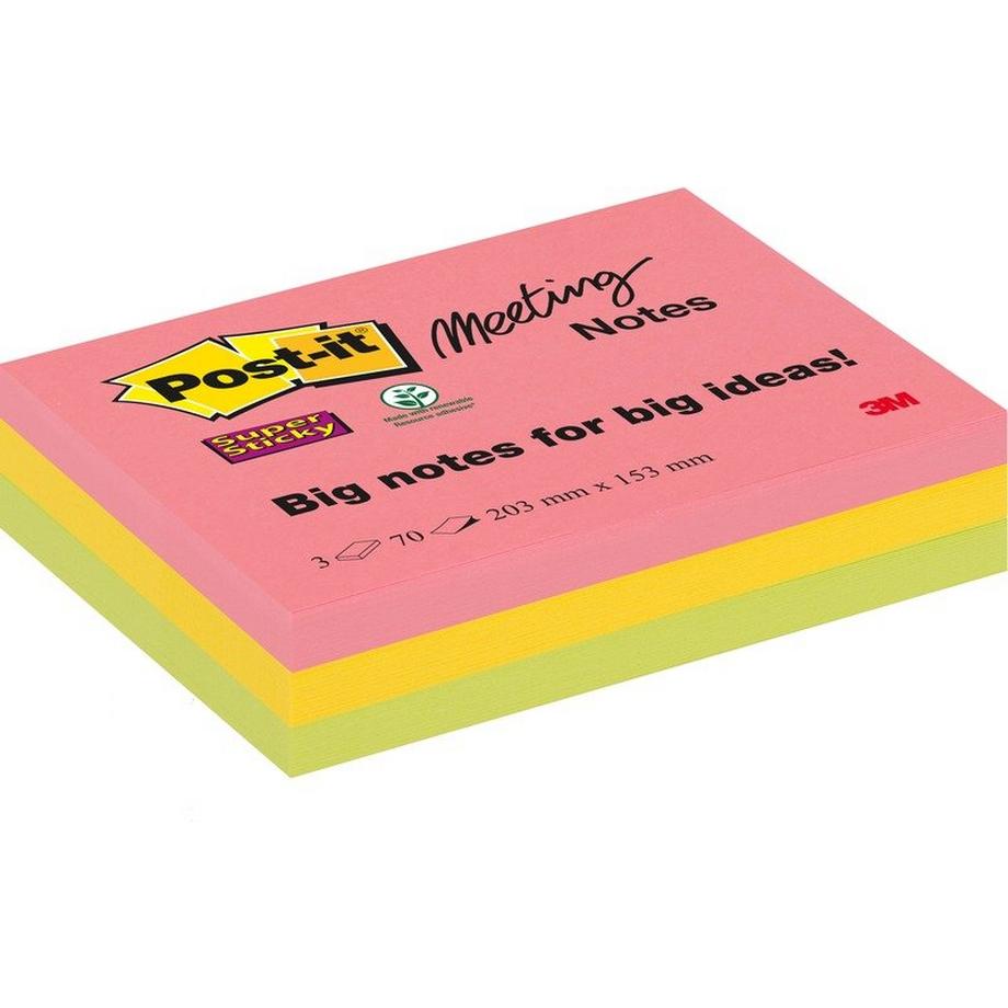Post it POST-IT Super Sticky Meeting 203x152mm 8670-3SS-EU 3x70 Blatt  