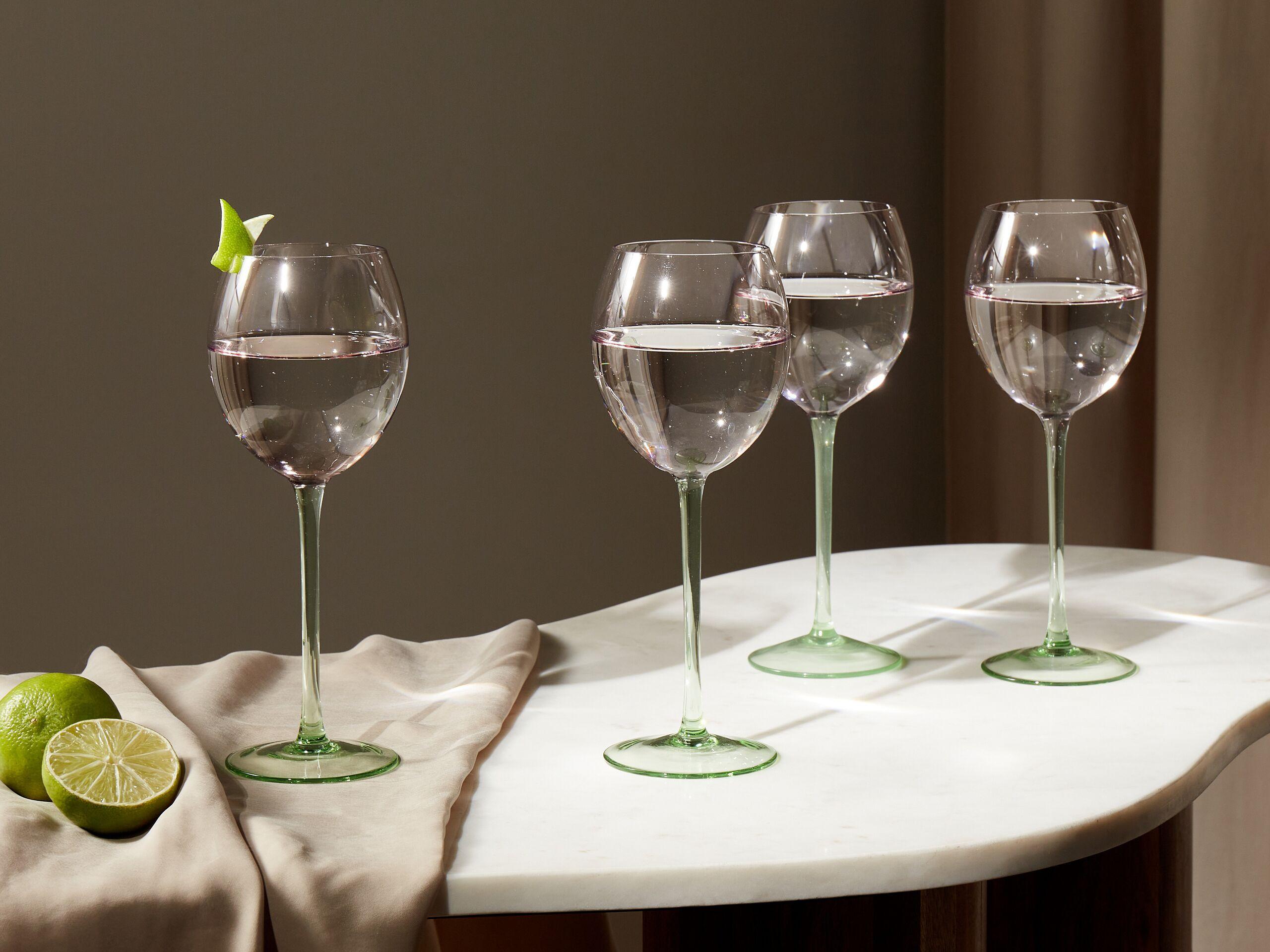 Beliani Lot de 4 verres à vin en Verre Rétro DIOPSIDE  