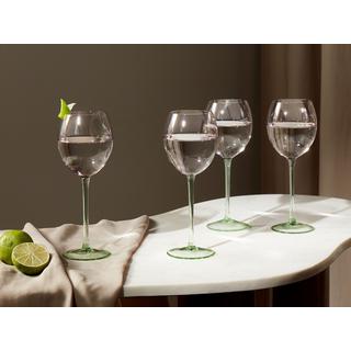 Beliani Lot de 4 verres à vin en Verre Rétro DIOPSIDE  