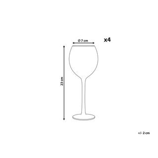 Beliani Lot de 4 verres à vin en Verre Rétro DIOPSIDE  