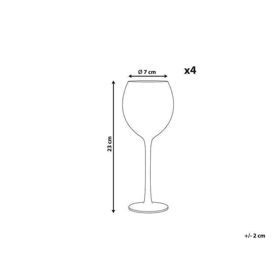 Beliani Set di 4 calici da vino en Vetro Retrò DIOPSIDE  
