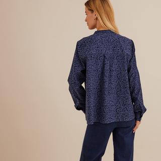 La Redoute Collections  Geblümte Cordbluse mit Henley-Ausschnitt 