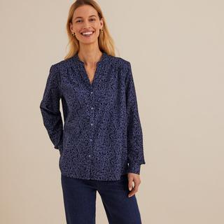 La Redoute Collections  Geblümte Cordbluse mit Henley-Ausschnitt 