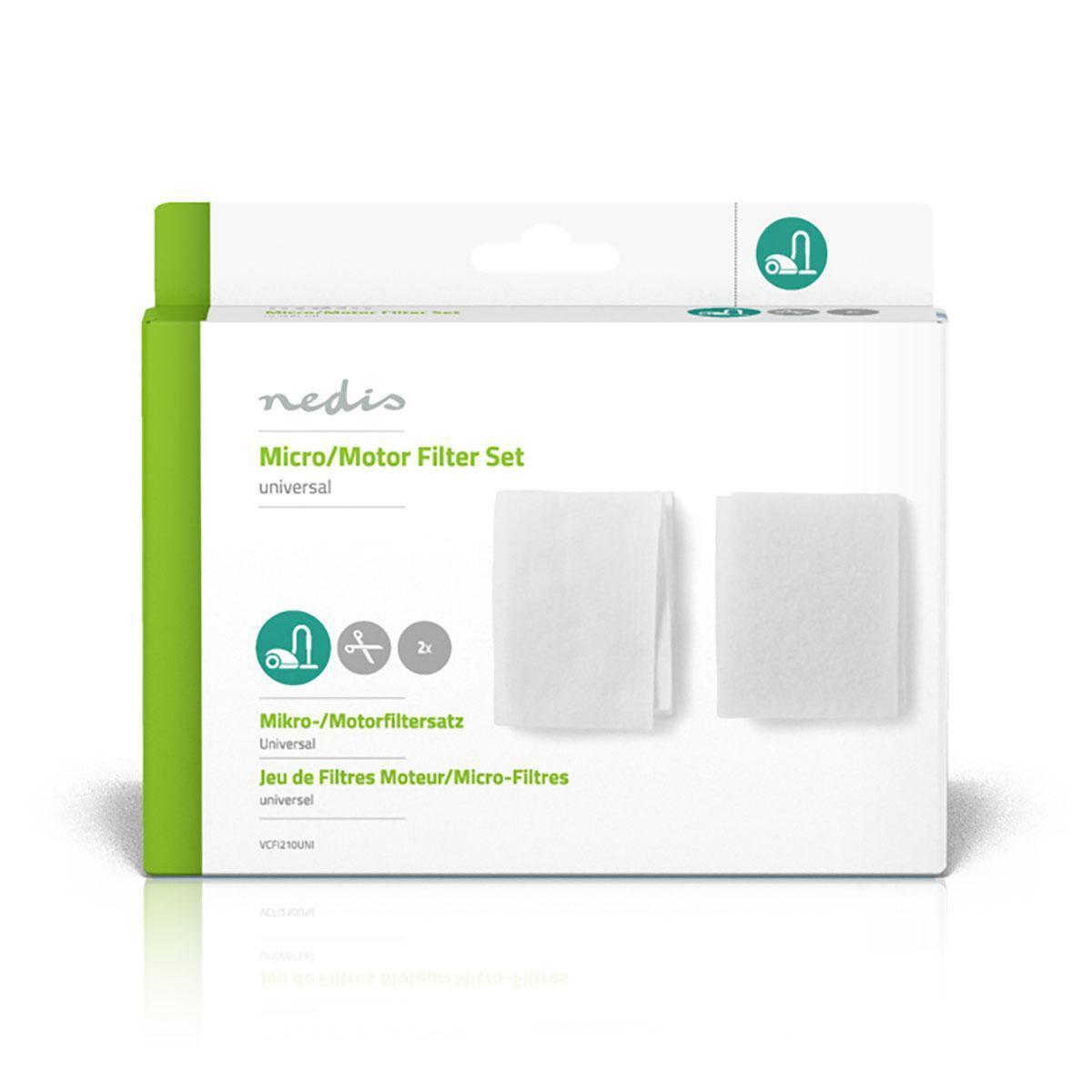 Nedis Set di filtri universali per aspirapolvere | Microfiltro | Filtro motore | Cut-off | Applicabile universalmente | Sostituzione per: Universal  