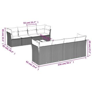 VidaXL Ensemble de canapés de jardin rotin synthétique  