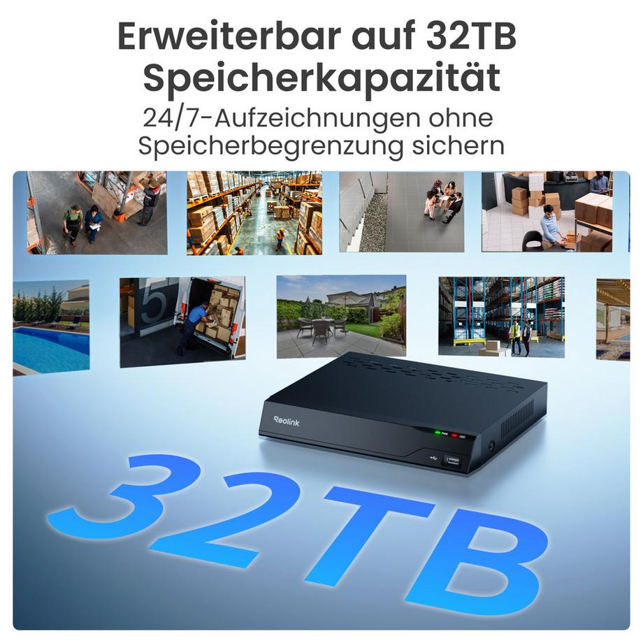 Reolink  PR-PN8 PoE 2TB NVR per la registrazione 24/7 